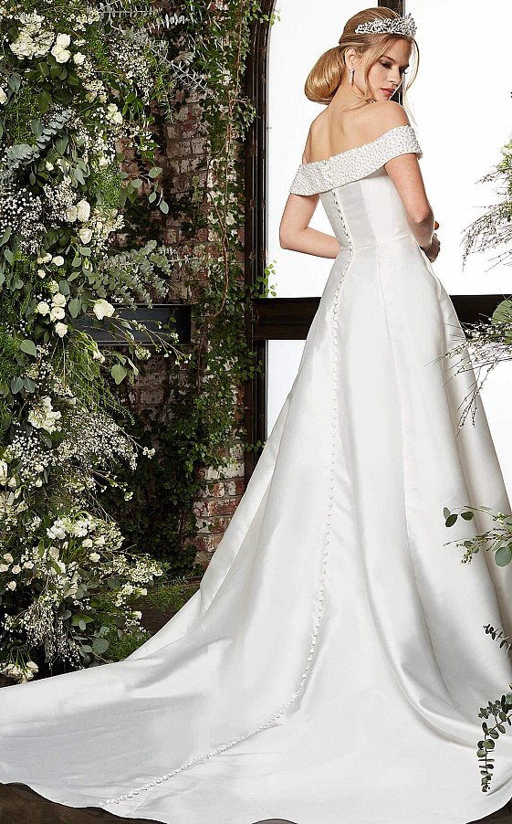 Jovani JB07134 Plunging Neck Off Shoulder Bridal Dress