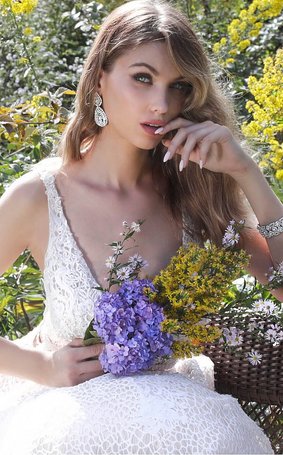 Jovani JB61340 Plunging Neckline Sleeveless Wedding Ballgown