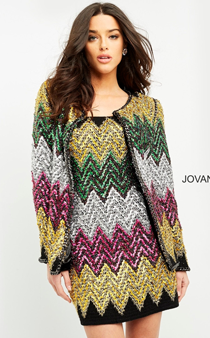 Jovani M05038 Long Sleeves Contemporary Jacket