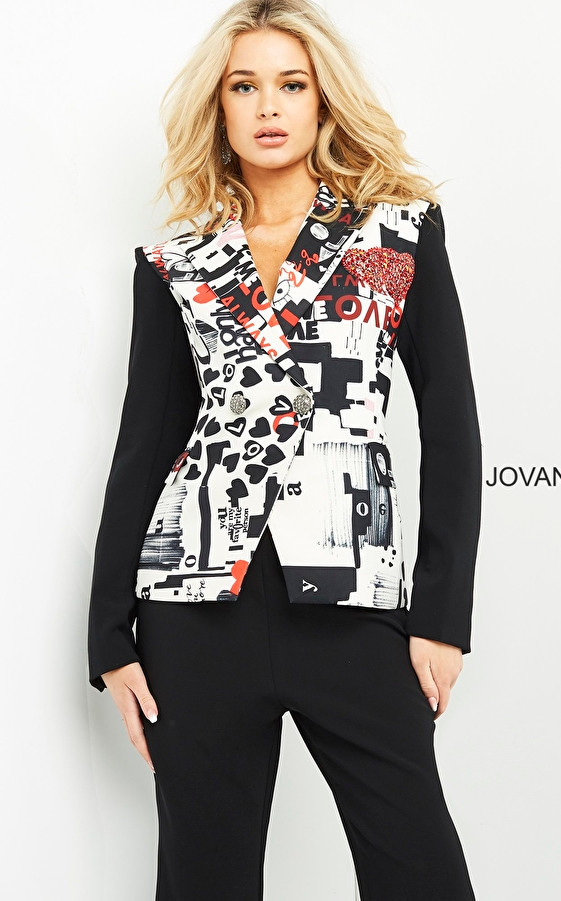 Jovani M04173 Long Sleeves Contemporary Blazer