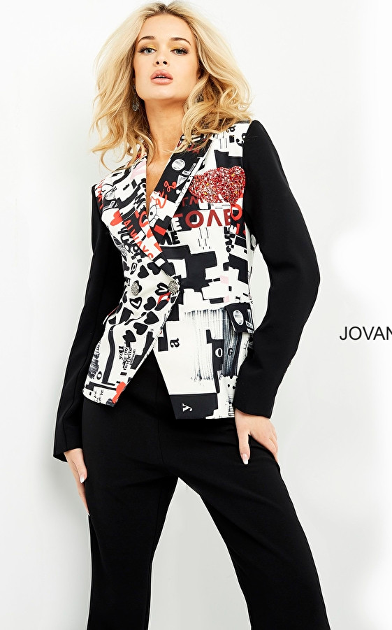 Jovani M04173 Long Sleeves Contemporary Blazer