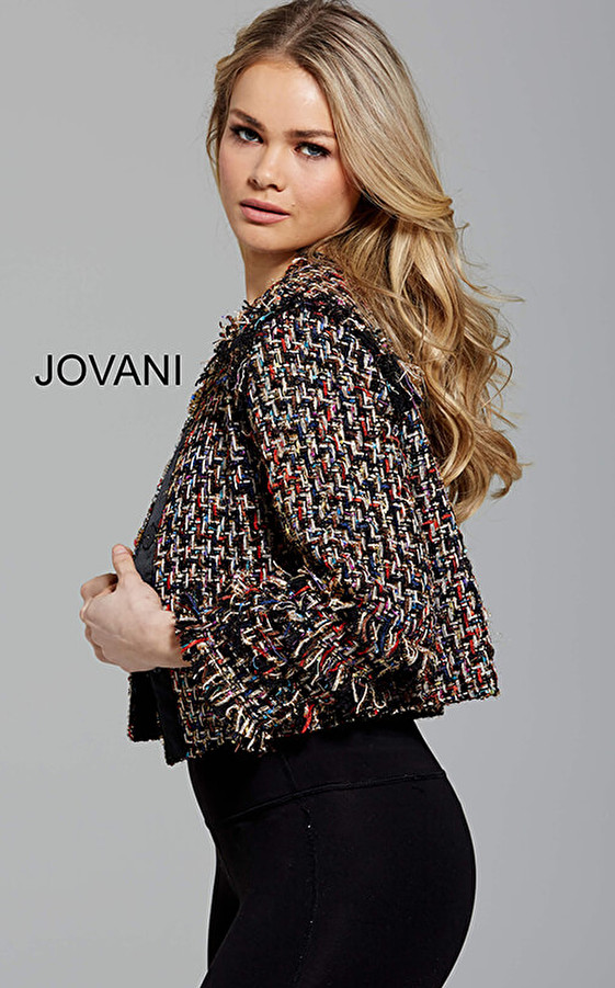 Jovani M61374 Three Quarter Sleeve Corset Casual Jacket