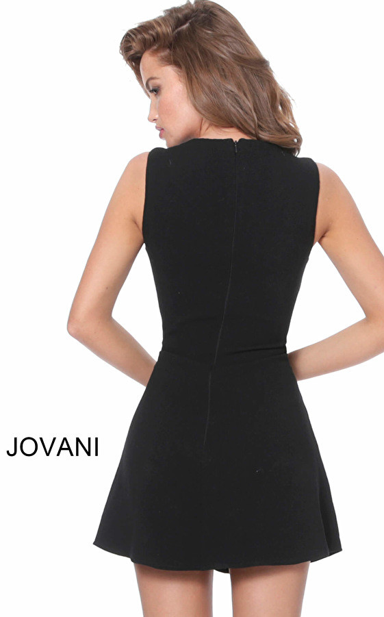 Jovani M1695 Jewel Neck Embellished Sleeveless Short Dress