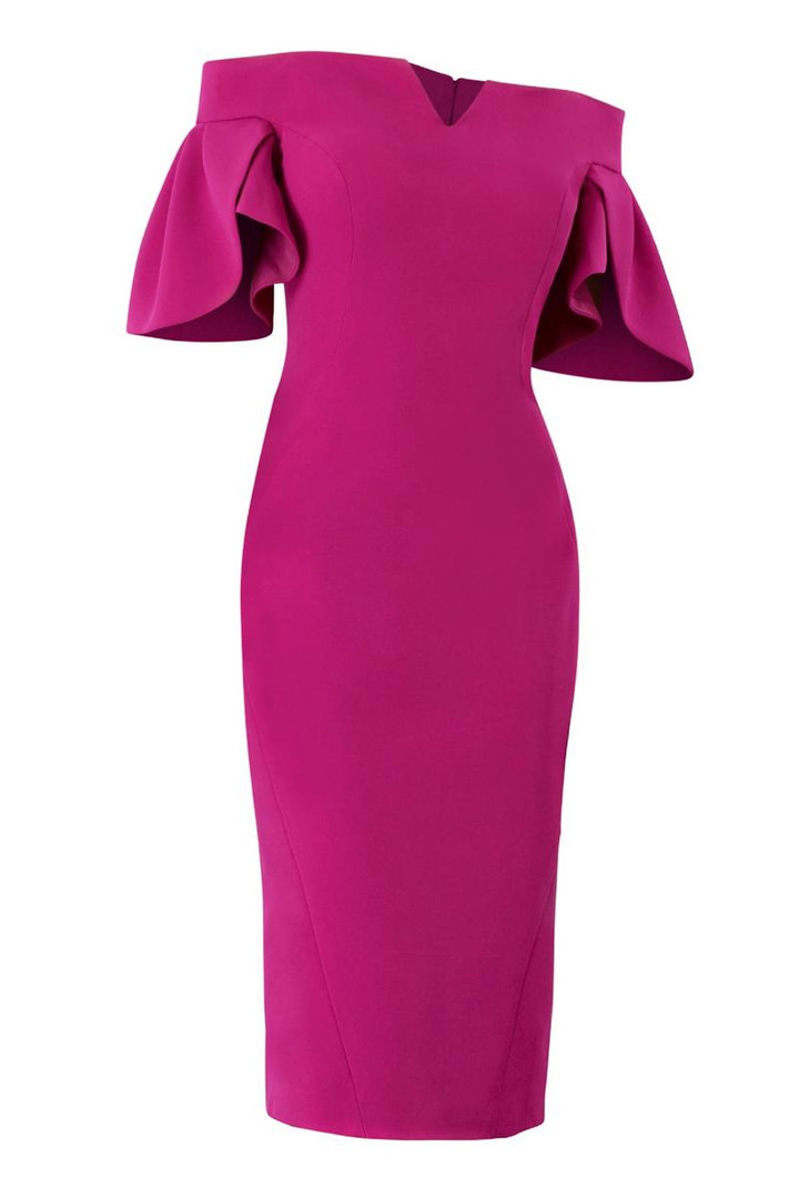 Janique 1942 Off the Shoulder Bell Sleeve Cocktail Dress