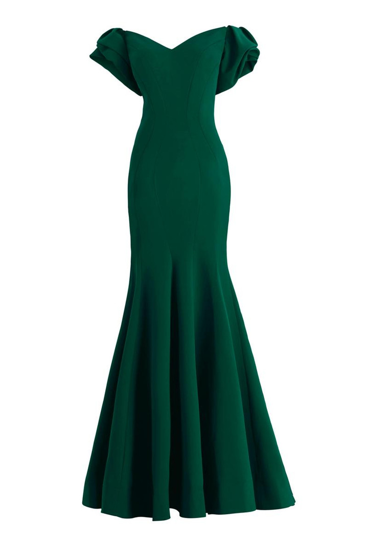 Janique 1943 Off the Shoulder Petal Sleeve Fitted Dress