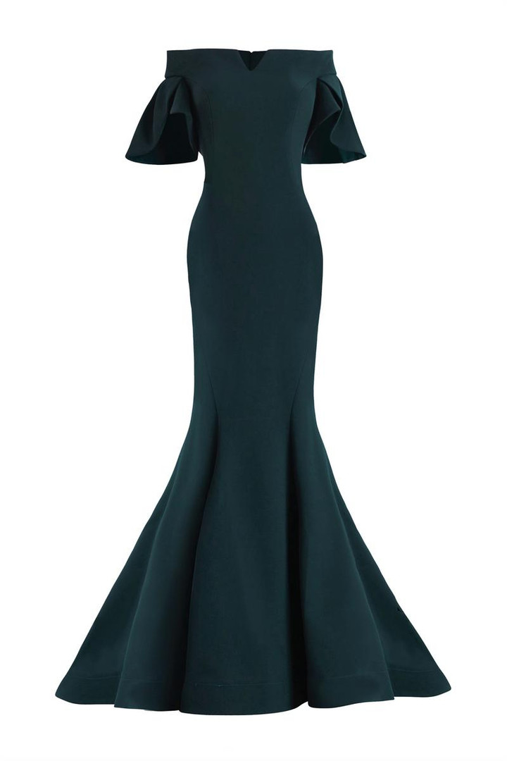 Janique 1941 Off the Shoulder Striking Flutter Sleeve Dress