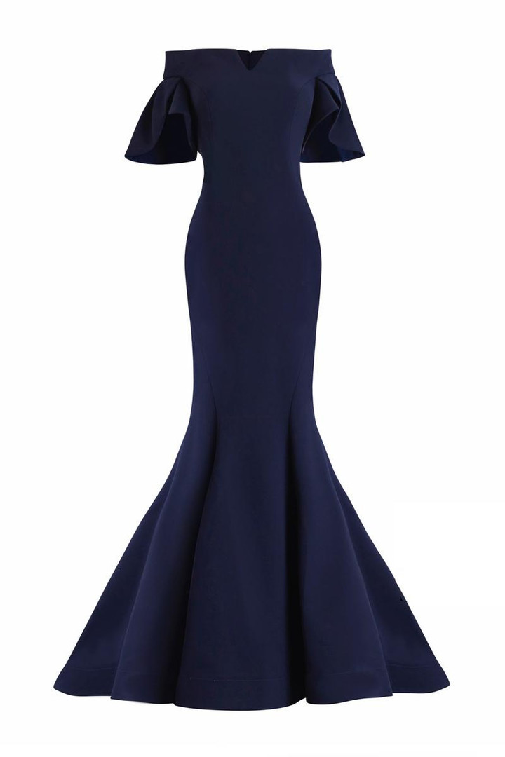 Janique 1941 Off the Shoulder Striking Flutter Sleeve Dress