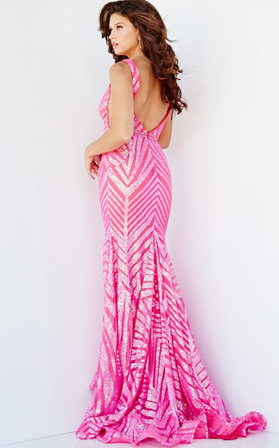 Jovani 03570 Sleeveless Plunging Neck Embellished Prom Dress