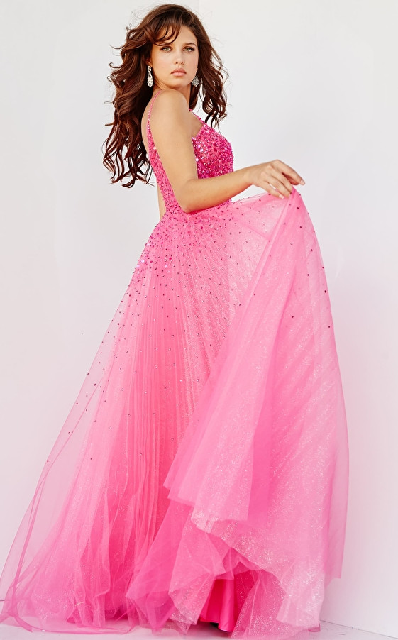 Jovani 08408 Sleeveless Spaghetti Straps Embellished Gown