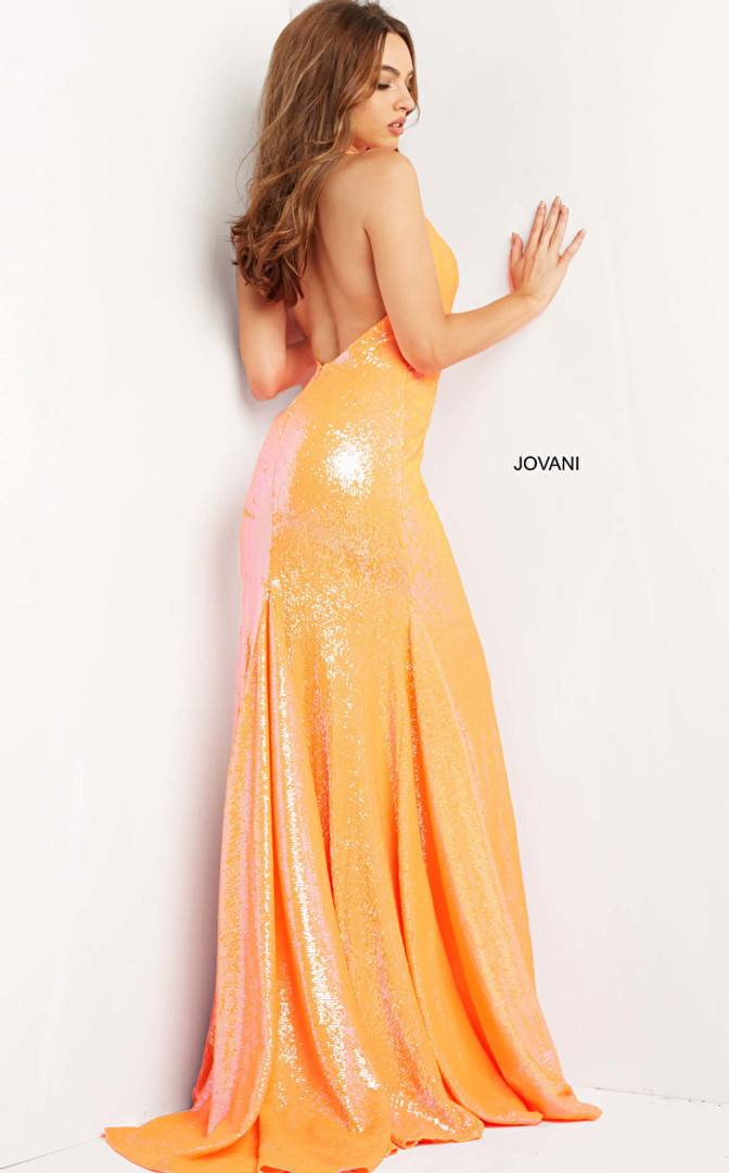 Jovani 09114 Sleeveless Halter Neck Floor Lenght Prom Dress