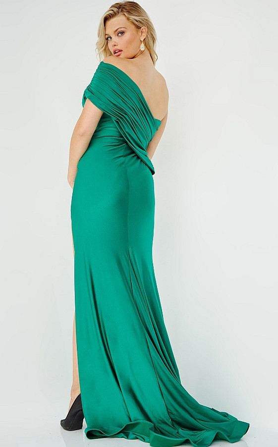 JVN by Jovani JVN22338 One Shoulder Fitted Plus Size Dress