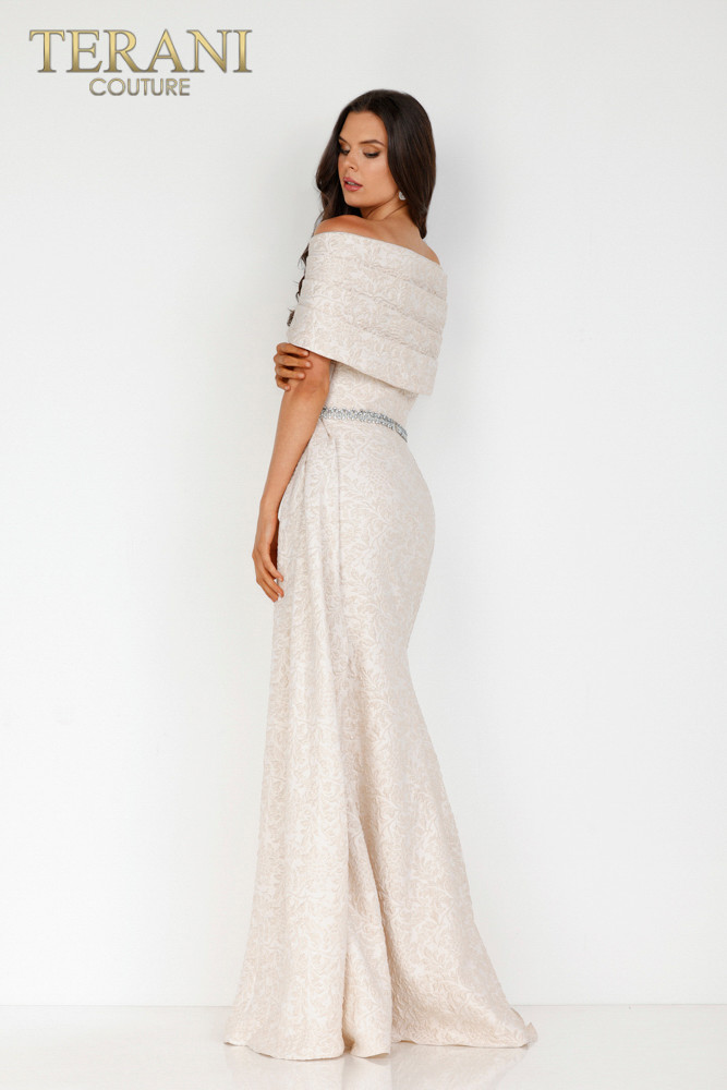 Terani Couture 2011E2105 Strapless Pleated Evening Long Gown