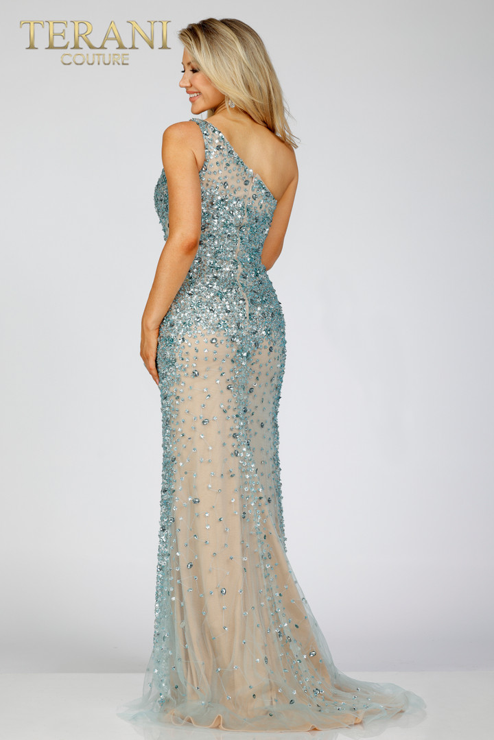 Terani Couture 231P0019 Embellished One-Shoulder Prom Gown