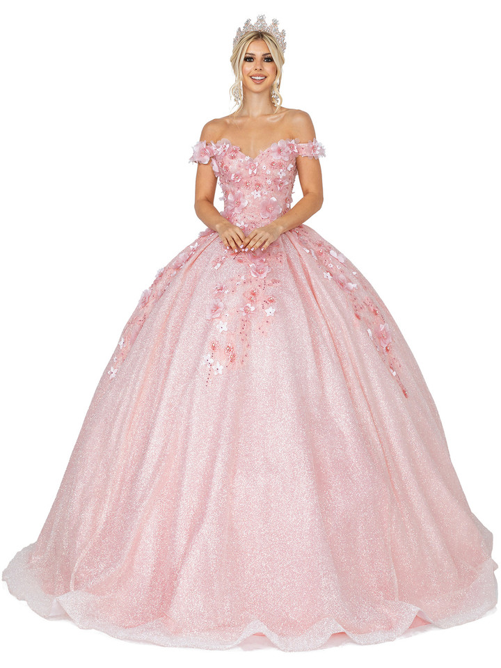 Dancing Queen 1527 Beaded Off Shoulder Quinceanera Ballgown
