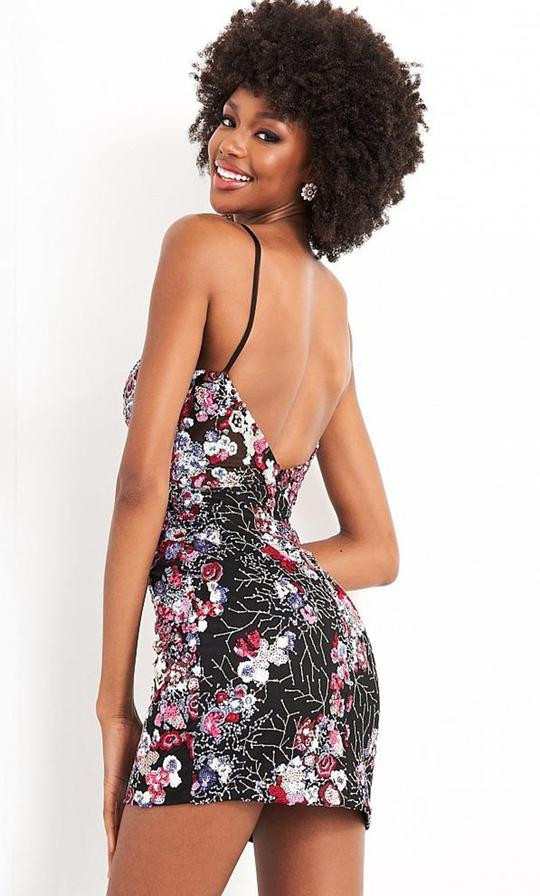 JVN by Jovani JVN05291 Embellished V-Neck Cocktail Dress