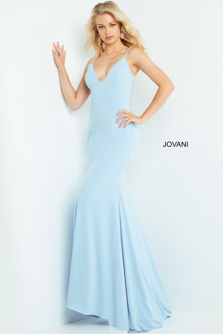 Jovani 07297 Sleeveless Embellished Plunging V Neck Dress