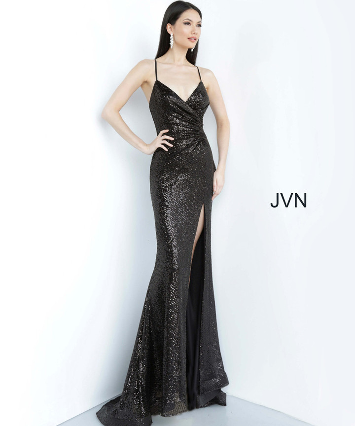 Jovani Prom JVN03172 Strappy Surplice V-Neck Dress