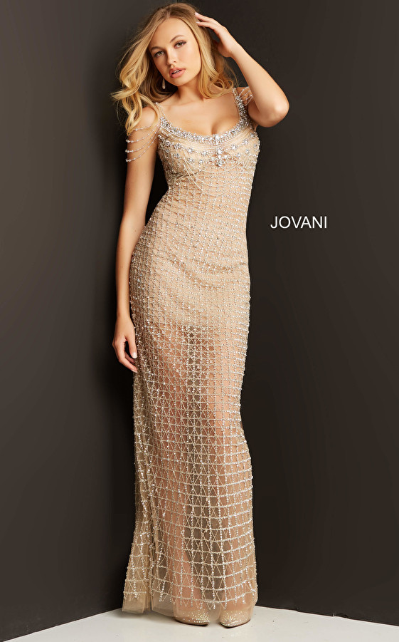 Jovani 05997 Beaded Sheer Long Prom Dress