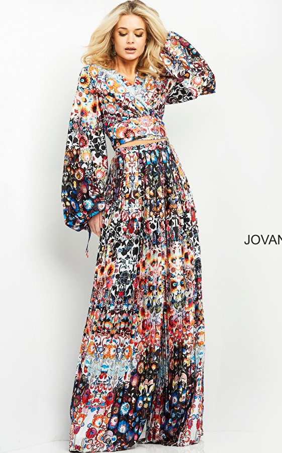 Jovani 06847 Bishop Sleeves Long Sleeve Two Piece Jumpsuit