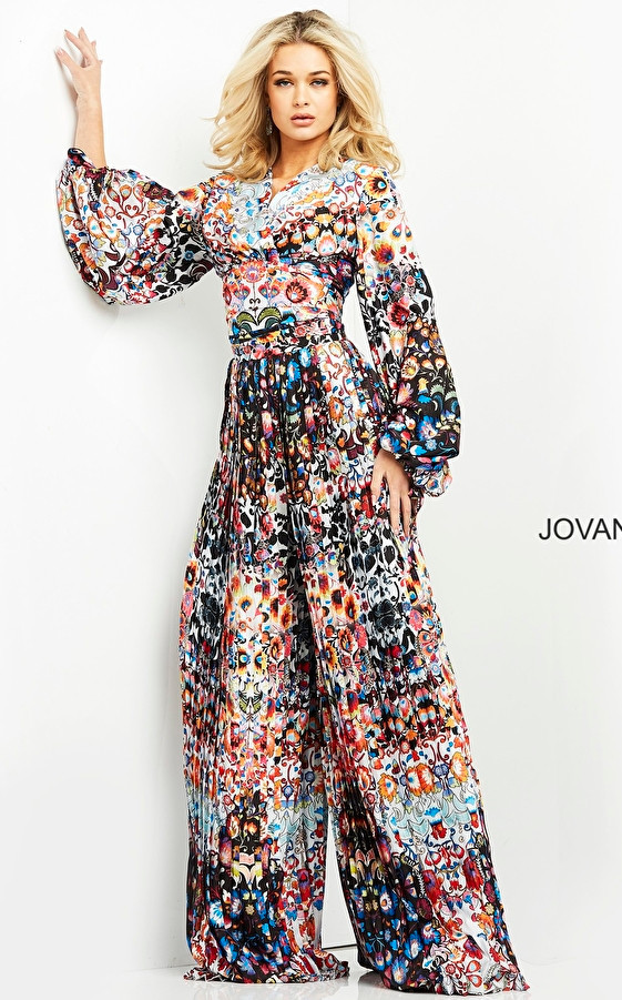 Jovani 06847 Bishop Sleeves Long Sleeve Two Piece Jumpsuit