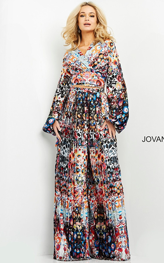 Jovani 06847 Bishop Sleeves Long Sleeve Two Piece Jumpsuit