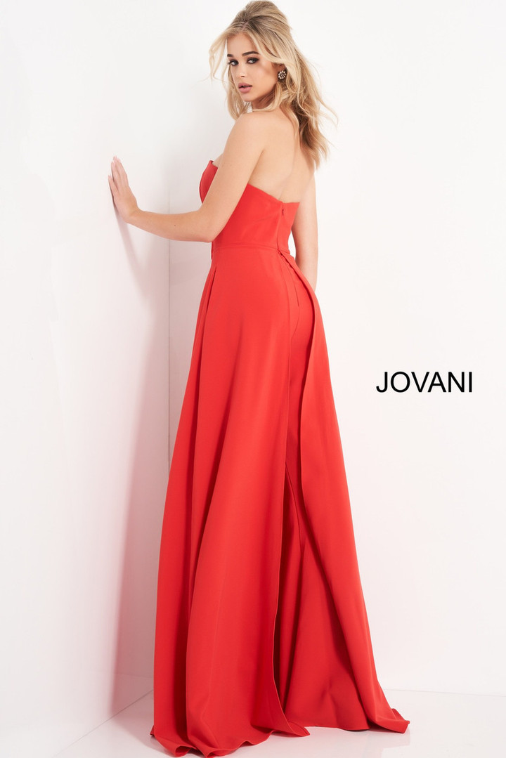 Jovani 03529 Strapless Wide Leg Jumpsuit