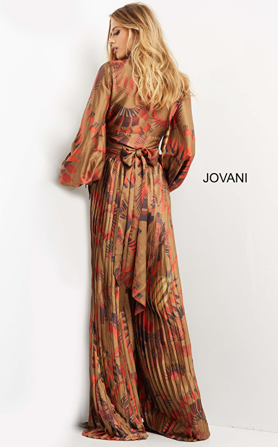 Jovani 06852 Tie Back Long Sleeve Pant Contemporary Suit