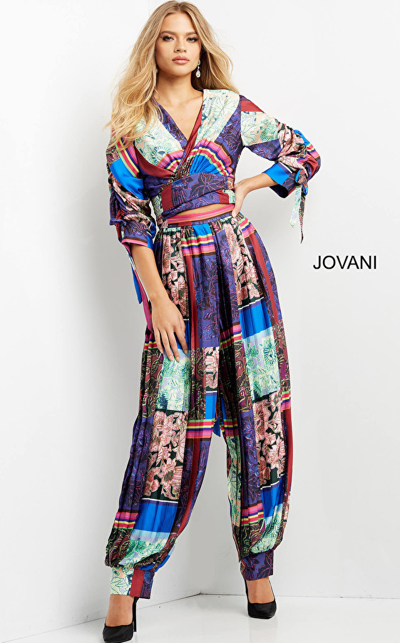 Jovani 07587 Long Sleeve Two Piece Contemporary Jumpsuit