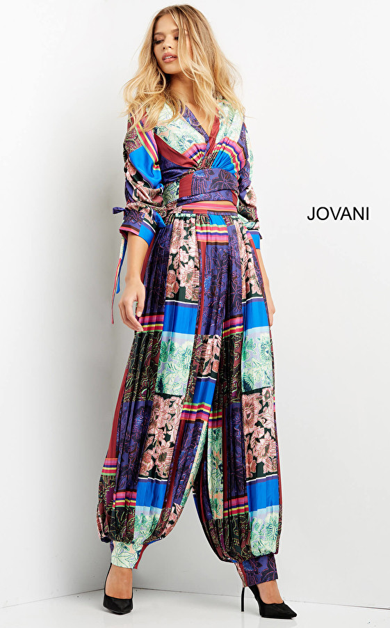 Jovani 07587 Long Sleeve Two Piece Contemporary Jumpsuit