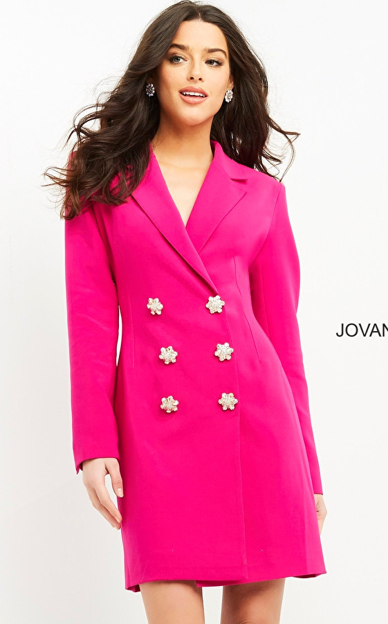 Jovani 04172 Long Sleeves Three Quarter Contemporary Blazer