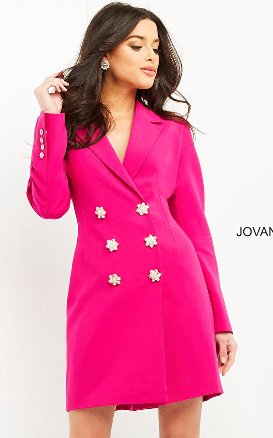 Jovani 04172 Long Sleeves Three Quarter Contemporary Blazer