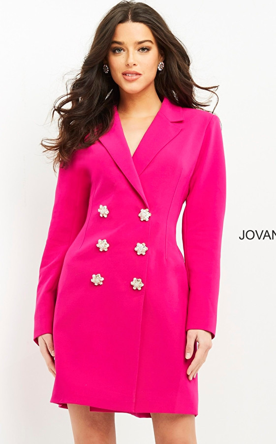 Jovani 04172 Long Sleeves Three Quarter Contemporary Blazer