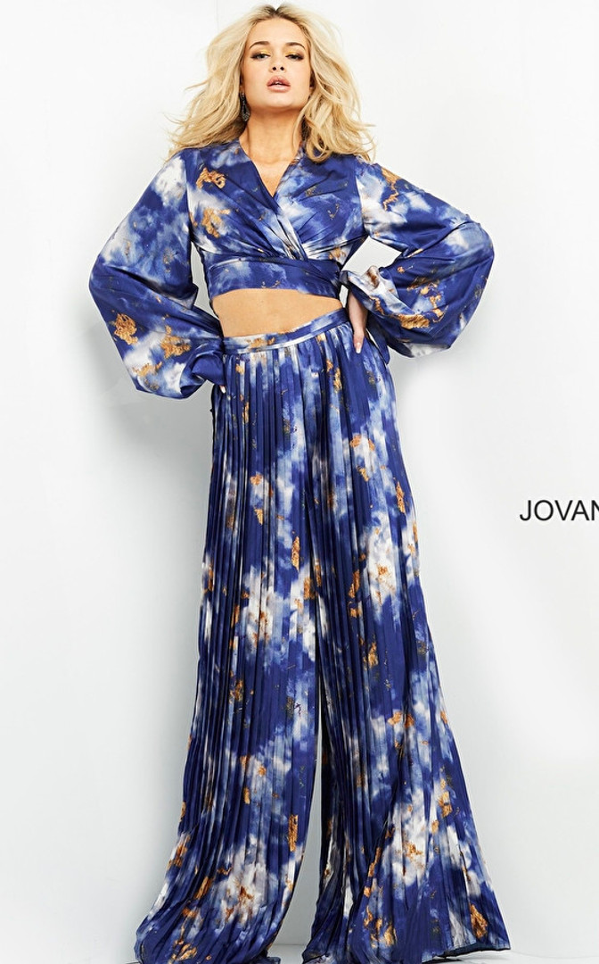 Jovani 06849 Wide Leg Two Piece Contemporary Jumpsuit
