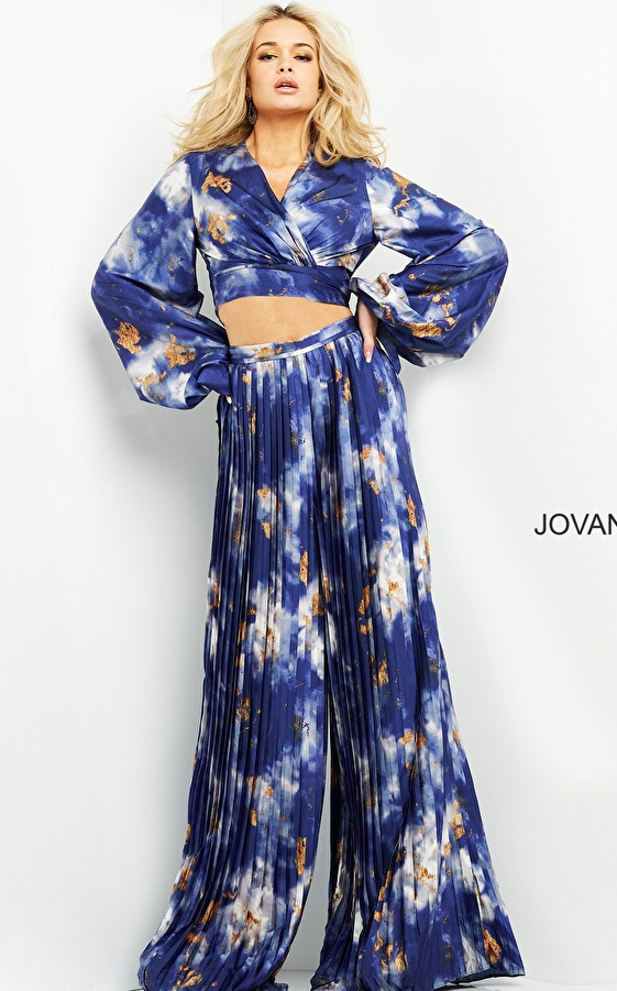 Jovani 06849 Wide Leg Two Piece Contemporary Jumpsuit