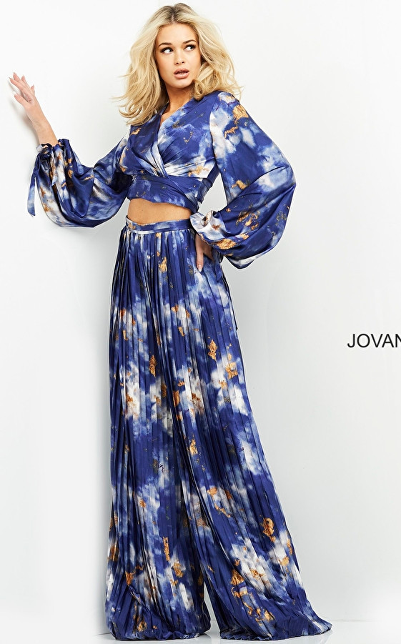Jovani 06849 Wide Leg Two Piece Contemporary Jumpsuit