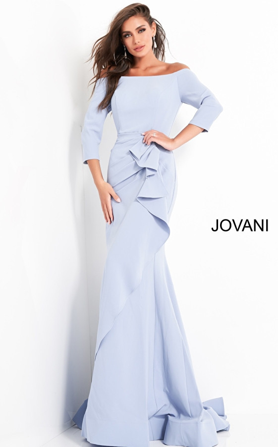 Jovani 00446 Sheath Off Shoulder Evening Dress