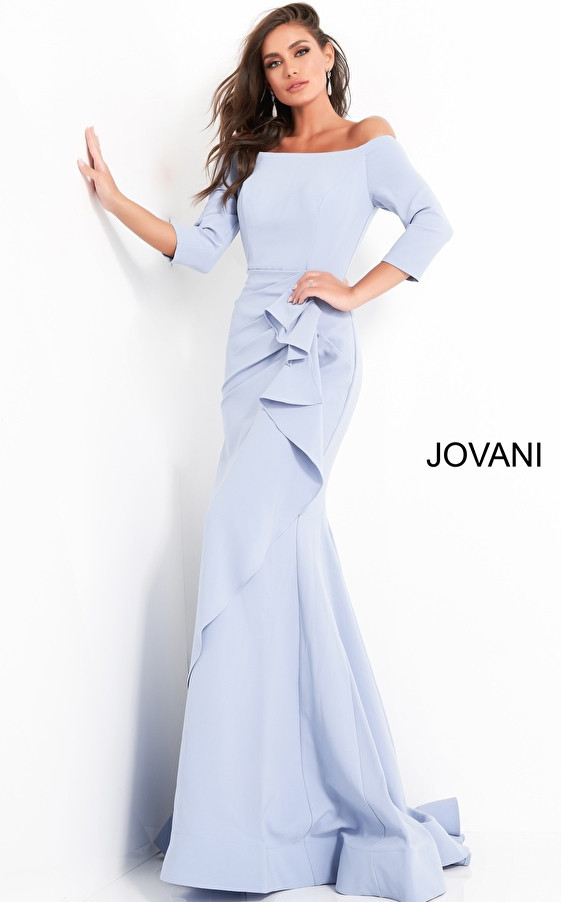 Jovani 00446 Sheath Off Shoulder Evening Dress