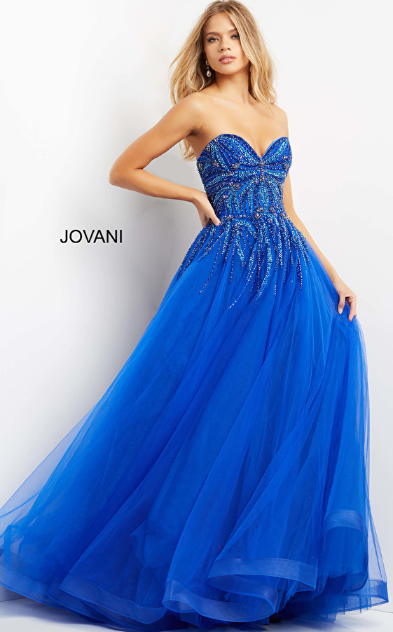 Jovani 07946 Beaded Bodice Strapless Prom Ballgown