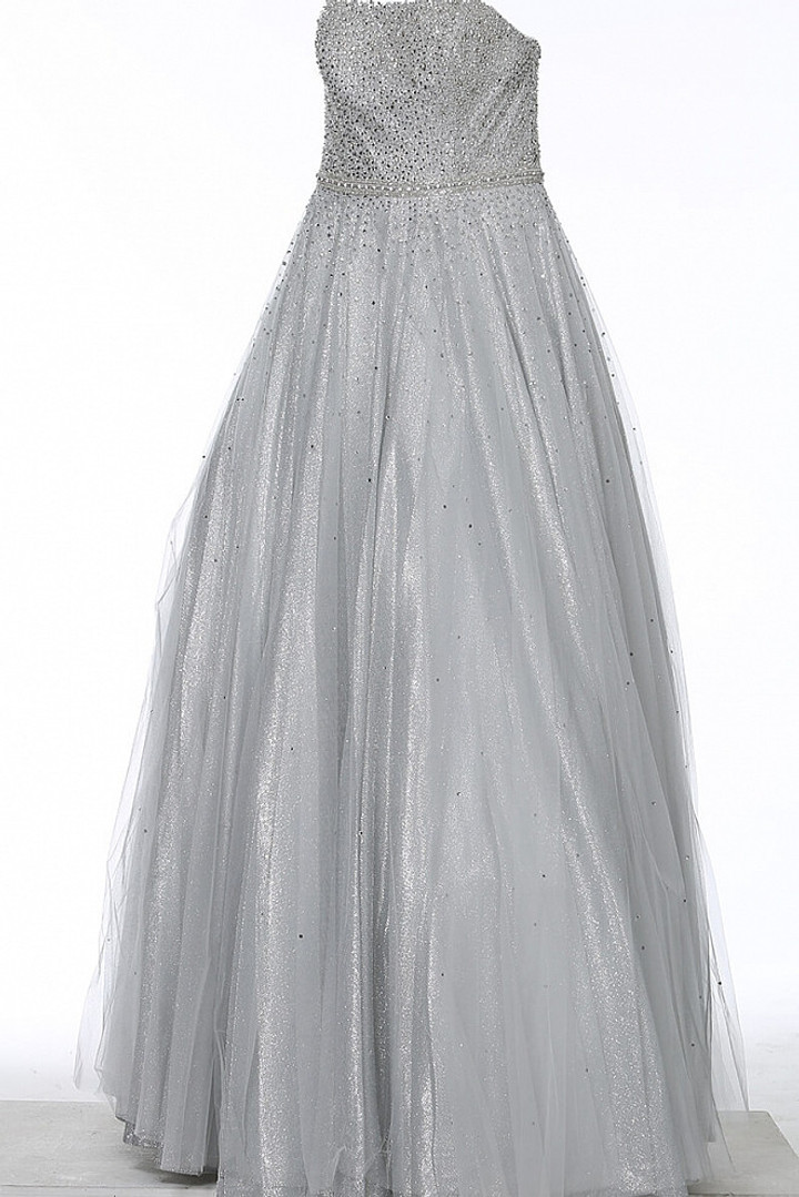 Jovani JVN00462 Strapless Beaded A-line Floor Length Dress