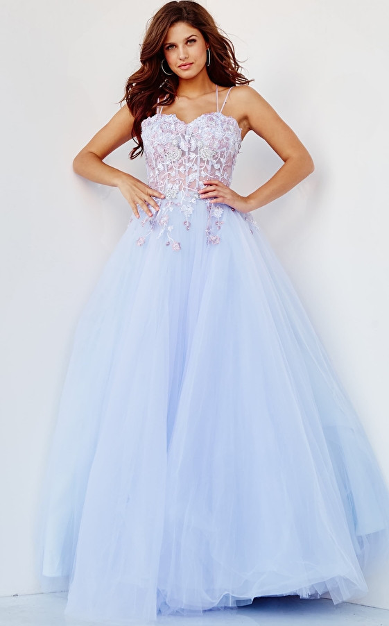 Jovani 06207 Sleeveless Tulle Voluminous Crisscross Gown
