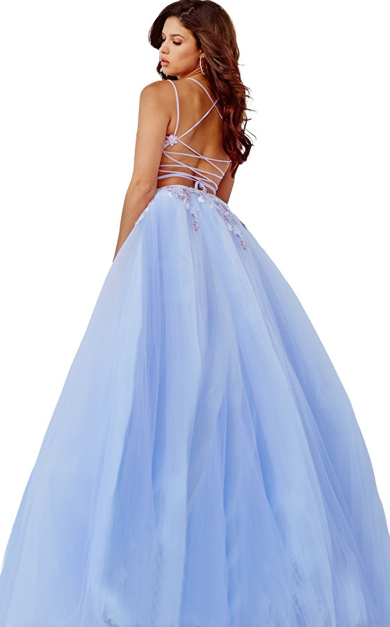 Jovani 06207 Sleeveless Tulle Voluminous Crisscross Gown