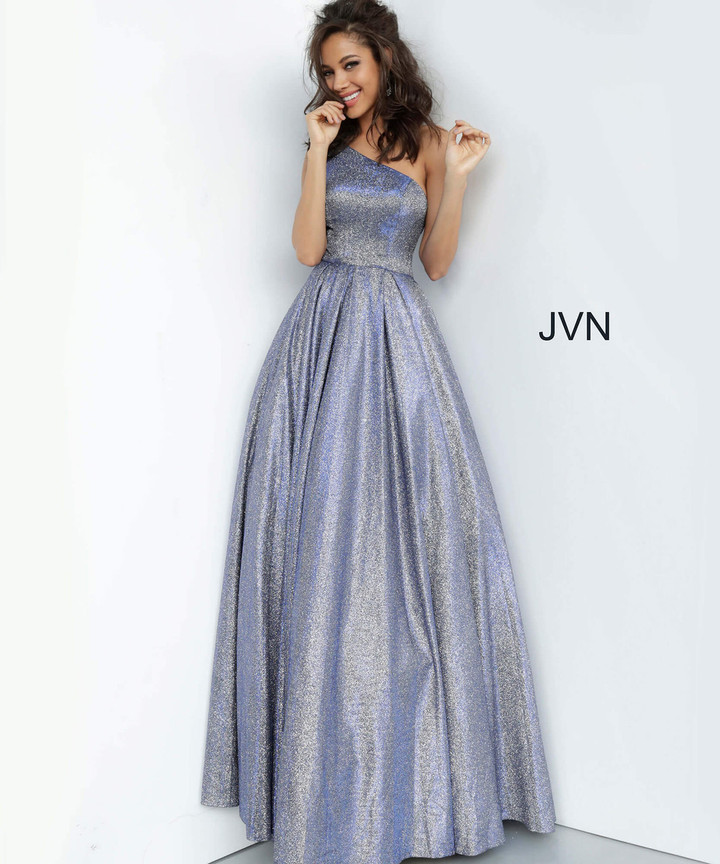 JVN by Jovani JVN02541 Asymmetrical Pleated Ballgown