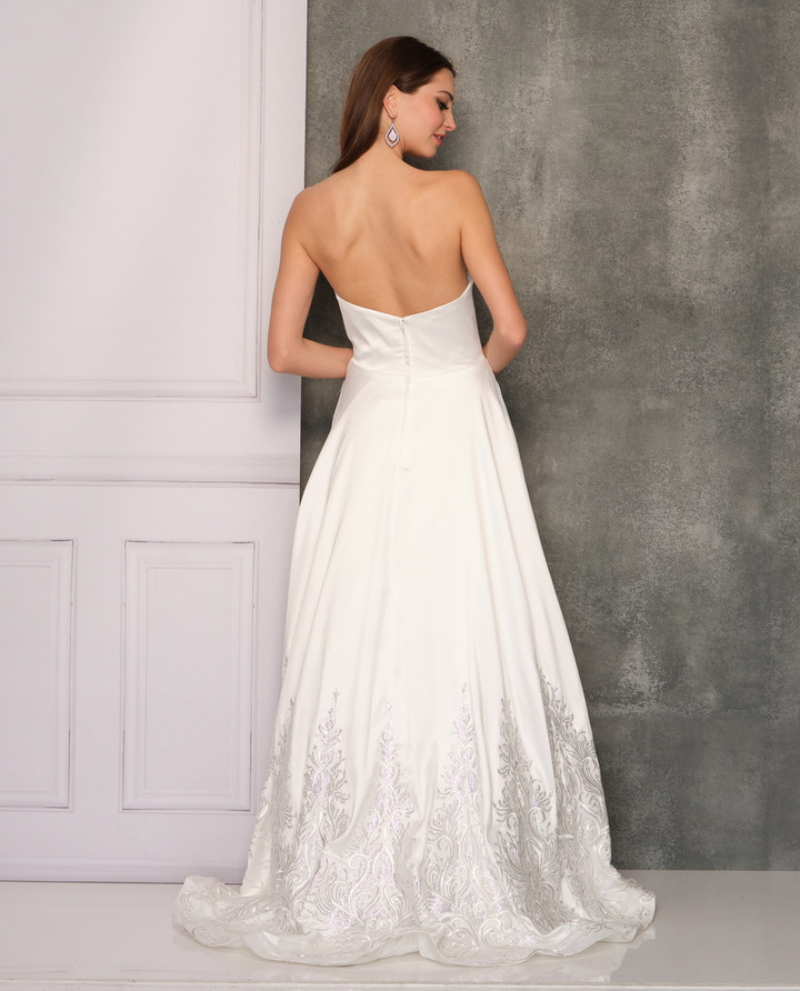 Dave and Johnny 10859 Off Shoulder Neck A-line Bridal Gown