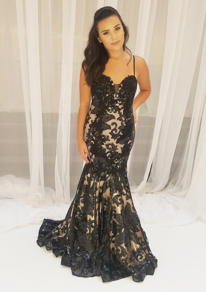 Dave and Johnny 6768 Black Prom Dress