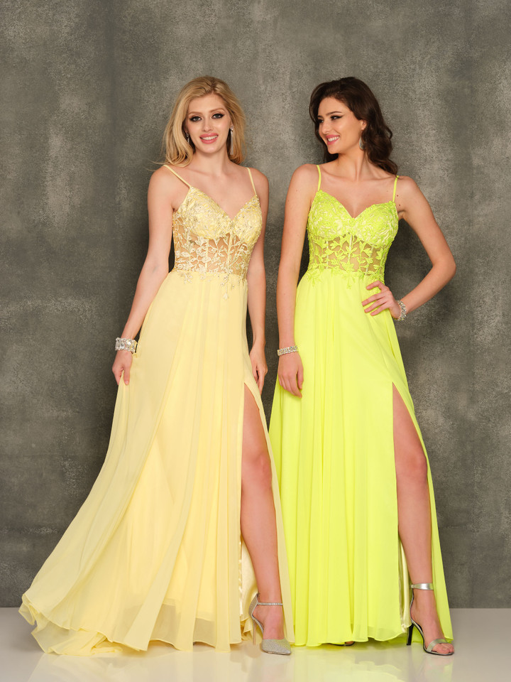 Dave and Johnny 10364 Corset with high Split Prom Dress