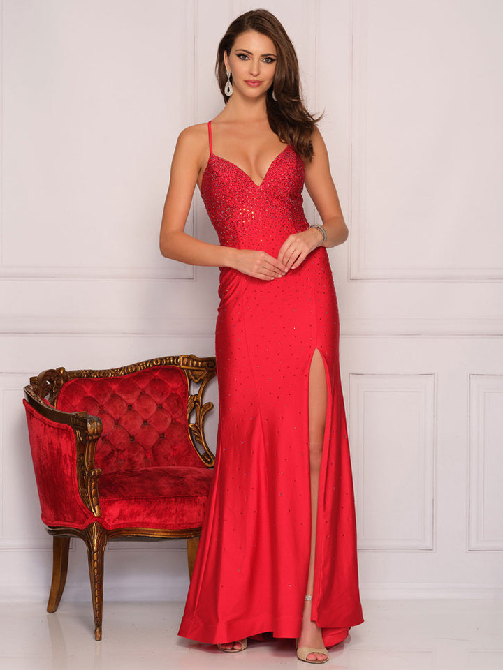 Dave and Johnny 10579 Red Prom Dress