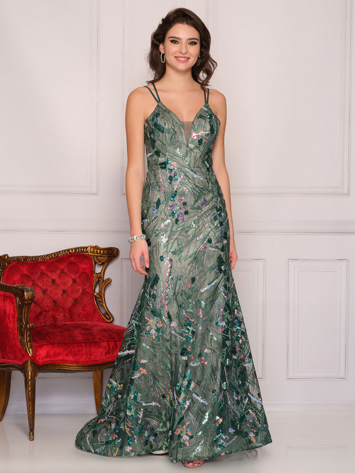 Dave and Johnny 10590 Green Prom Dress
