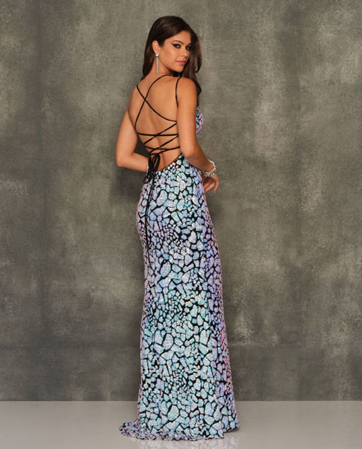 Dave and Johnny 10705 Purple Prom Dress