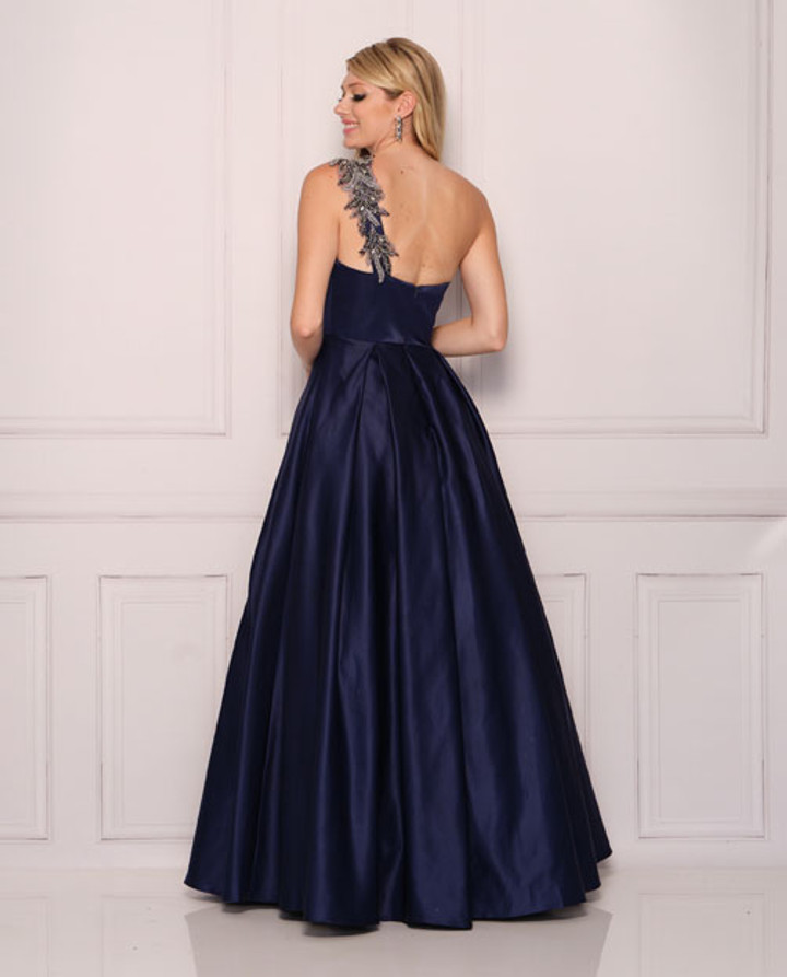 Dave and Johnny 11136 Navy Prom Dress