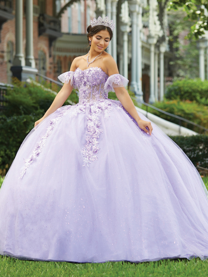 House of Wu 56465 Sweetheart Neck 3D Lace Fiesta Ballgown